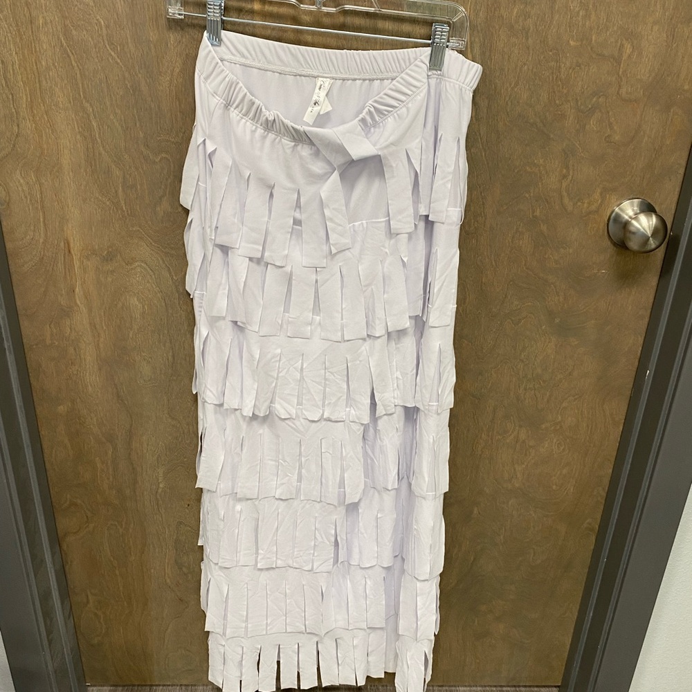 Elegant White Tiered Skirt